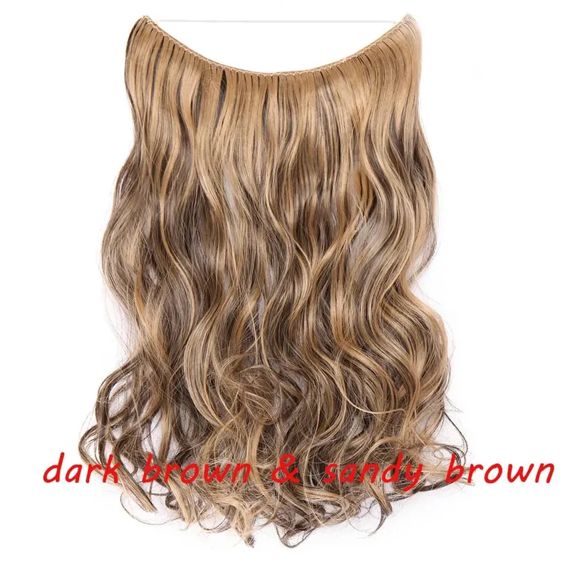 S-noilite 32colors Synthetic Invisible Wire Hair Extension Clip In False Hair Hairpieces Long Hair Extensions For Women