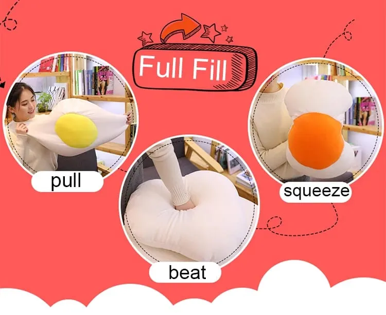 creative egg plush pillow stuffed lifelike food lomelette plush toy yolk throw pillow cushion kids toys home sofa decor pillow — image 8