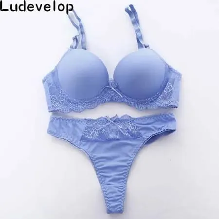 Kvinder Undertøj Solid Vs BH Thong Sæt Sexy Plus Size Lingeri Suit Blonde BH Og Trusser Kvinde Push Up BH Sæt — image 5