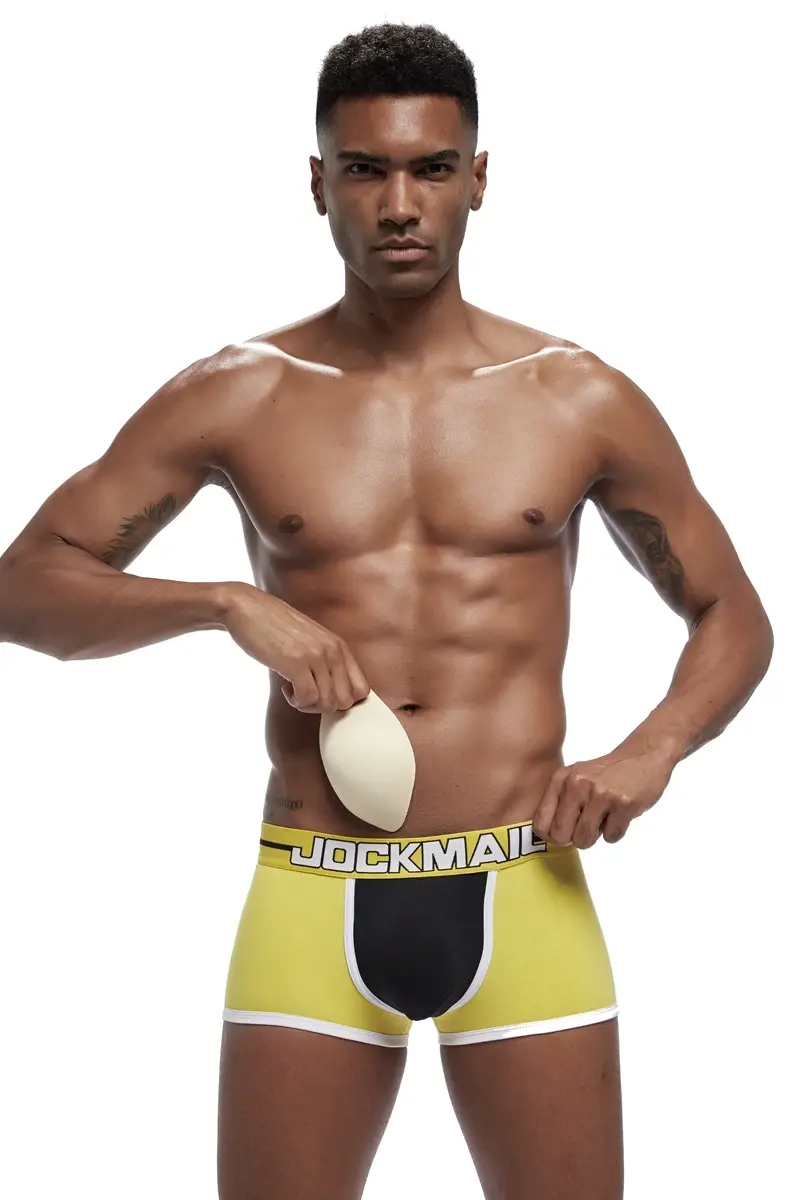 Brand sexy men underwear bulge enhancing men Boxer include Penis pad and hips buttocks double Removable push up cup — image 21