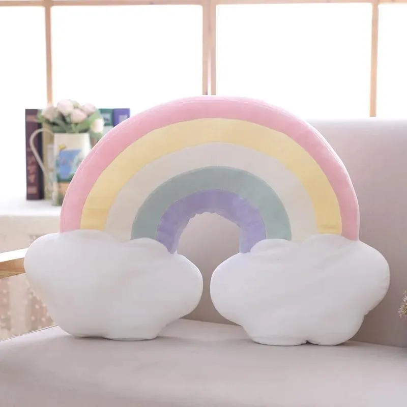 INS HOT Candy Color Cloud Star Moon Plush Pillow Colorful Rainbow Crown Pillow Cushion Sofa Home Decoration Throw Pillow Toy — image 11
