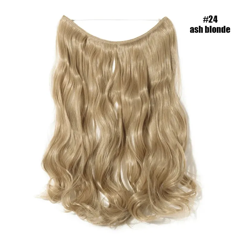 Synthetic Invisible Wire No Clips In Hair Extensions Secret Fish Line Hairpieces Hair Extensions Fake Hair For Women — image 34