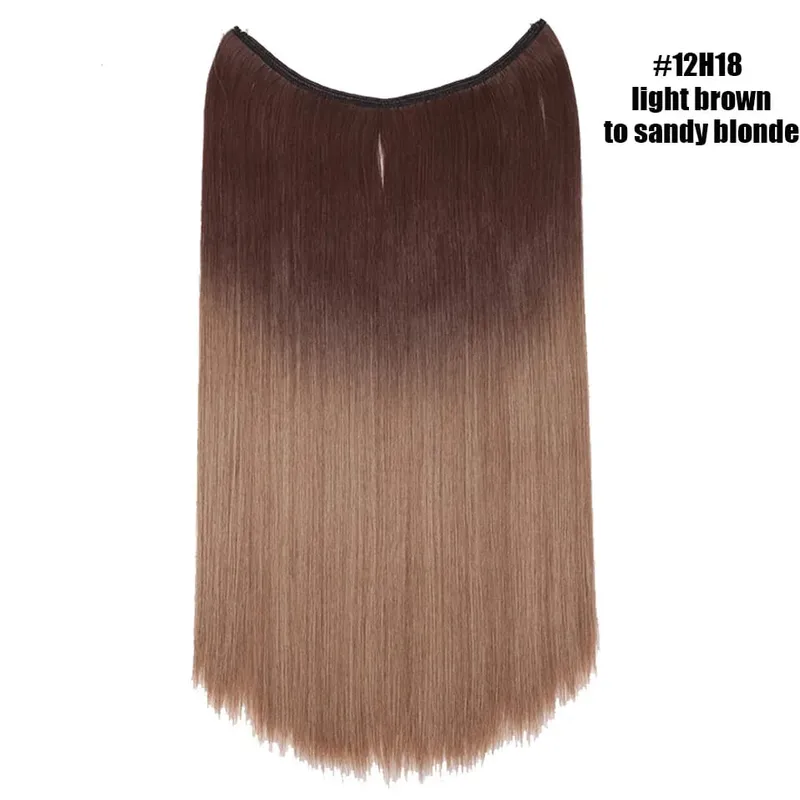Synthetic Invisible Wire No Clips In Hair Extensions Secret Fish Line Hairpieces Hair Extensions Fake Hair For Women — image 18