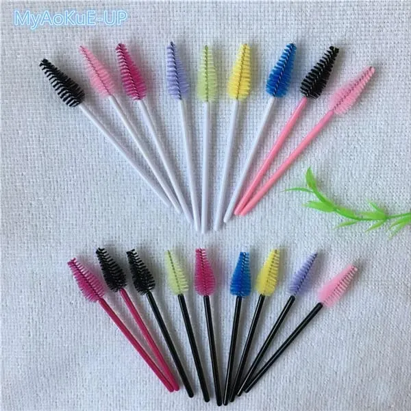 200 pcs Wholesale Water Drop Shape Nylon Material Mix Color Lashes Makeup Brushes Eyelash Extension Tools Eyelashes Brushes