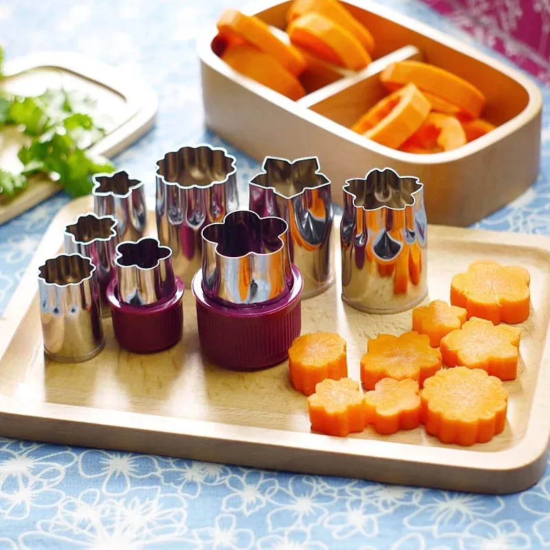 Vegetable Cutter Shapes DIY Cookie Cutters Vegetable Fruit Presses Mold Decorative Flower For Kids Food Making CU0005