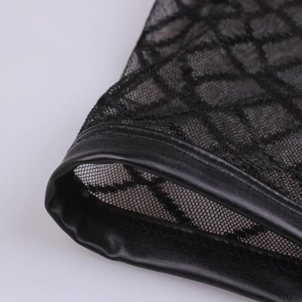 Sexy respirável fino boxer preto masculino malha transparente ver através de u-convexo roupa interior lingerie gay wear calças — image 5