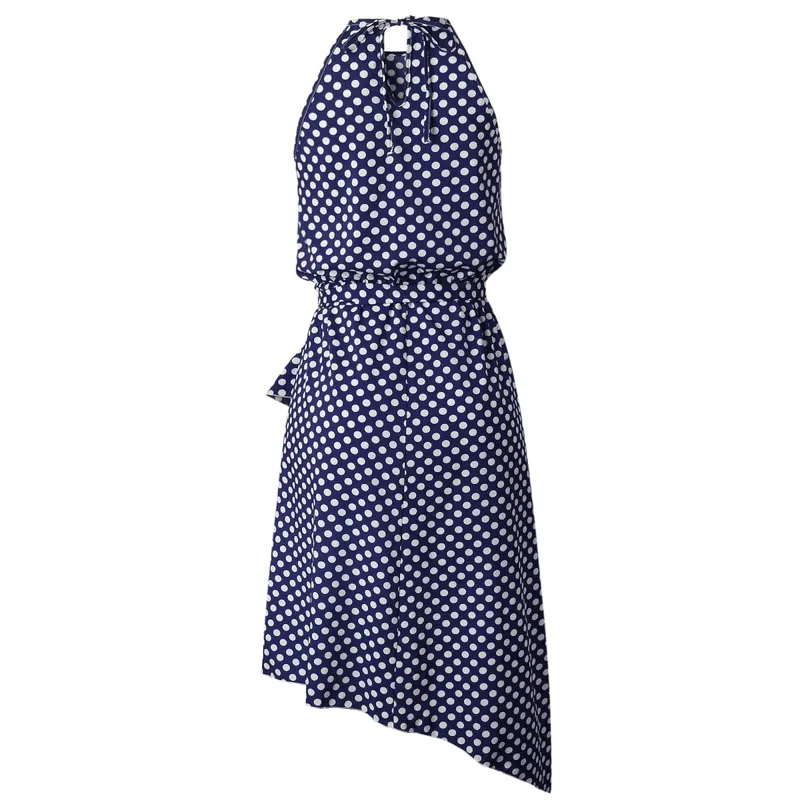 Customizable Women Summer Boho Long Evening Party Dress Beach Dot Print Dresses Sundress Elegant Women Clothes Sexy Dresses