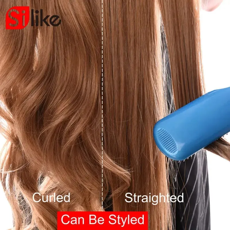 Silike 32inch Synthetic Wavy Clips in One Piece Hair Extensions 17Colors Heat Resistant Fiber Hair Extension for Women — image 4