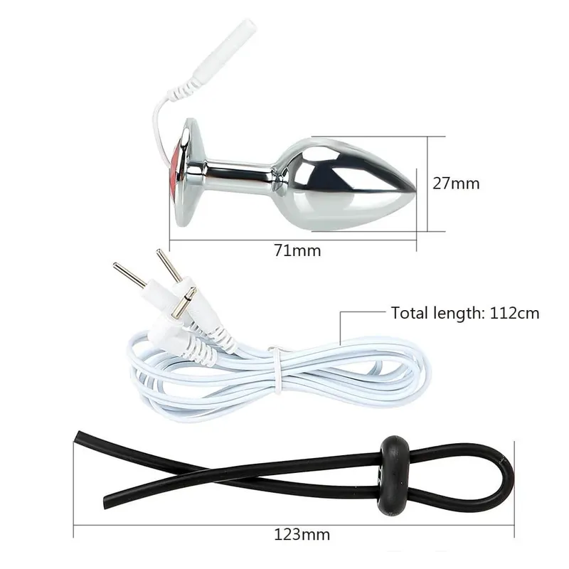 Electric Shock Penis Ring Anal Plug For Men Cock Exerciser Butt Dilator Women Nipple Clamps Medical Stimulator Sex Toys Adult 18 — image 6