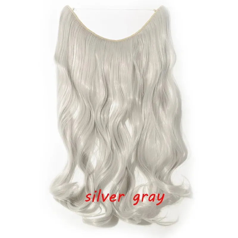 S-noilite 32colors Synthetic Invisible Wire Hair Extension Clip In False Hair Hairpieces Long Hair Extensions For Women