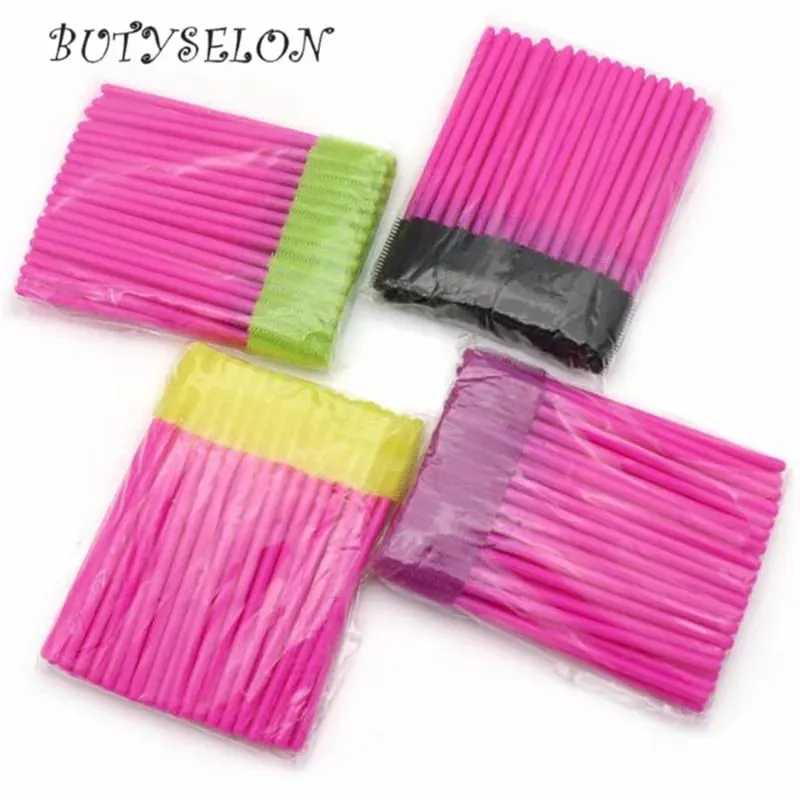 50pcs Disposable Silicone Eyelash Brushes Mascara Wands Applicator Eyebrow Comb Microbrush Lash Extension Supplies Makeup Tools — image 3