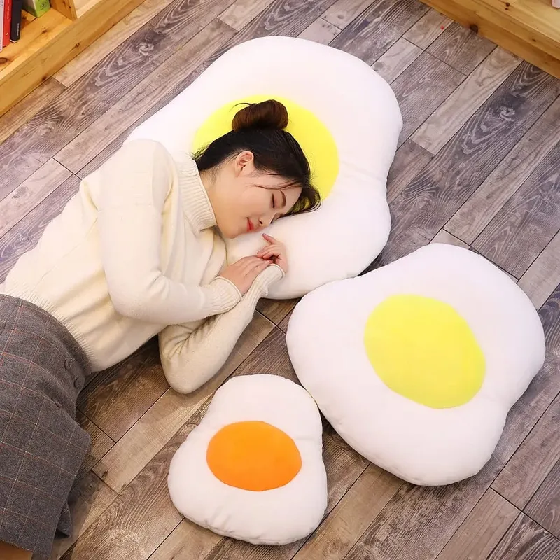 creative egg plush pillow stuffed lifelike food lomelette plush toy yolk throw pillow cushion kids toys home sofa decor pillow — image 3