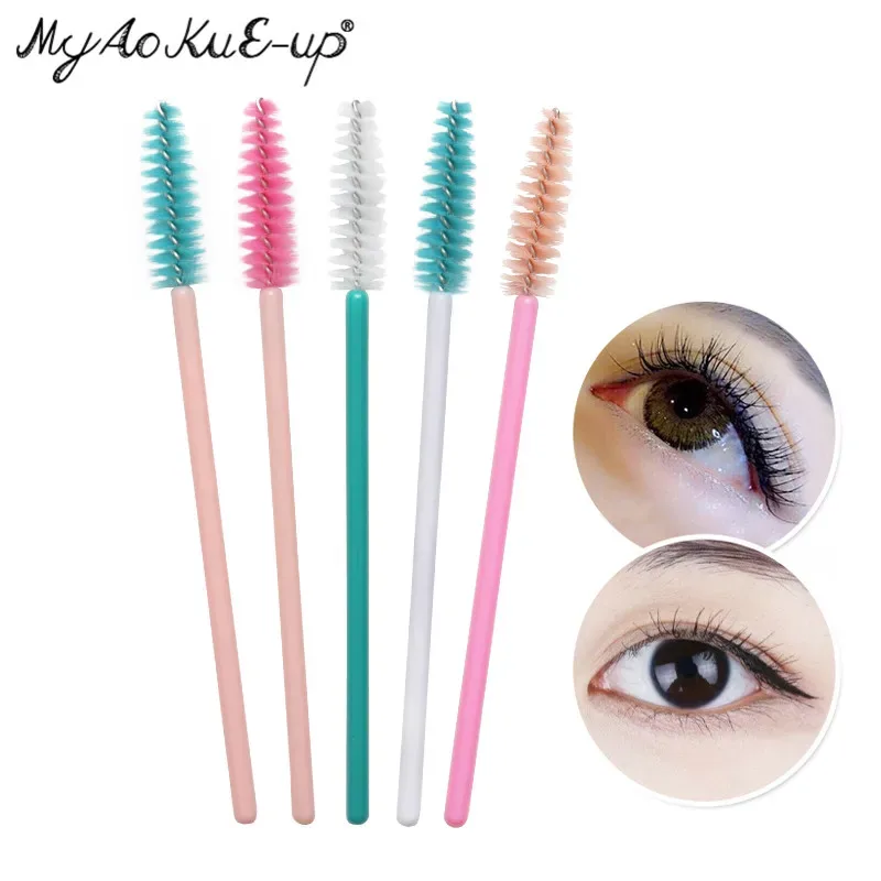 50pcs Eyelash Brushes Eyebrow Microbrush For Mascara Wand Soft Head Eyelashes Cosmetics Applicator Lash Extension Makeup Brushes — image 4