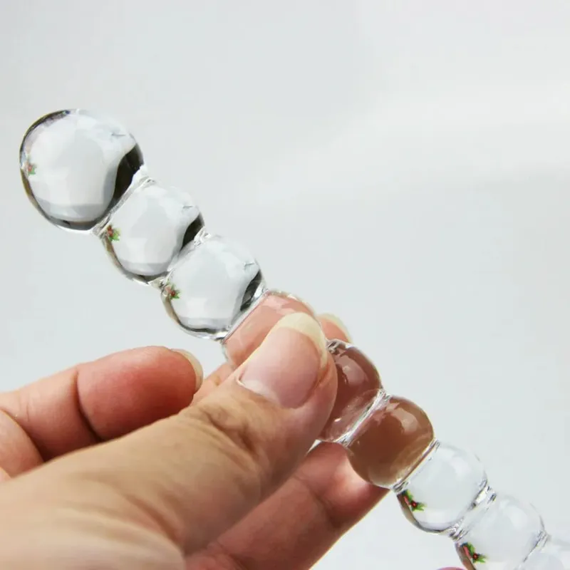 Candiway Crystal Clear Glass Dildo Anal Beads Plug G-spot Stimulation Female Masturbation Adult Sex Toys For Lesbian — image 2
