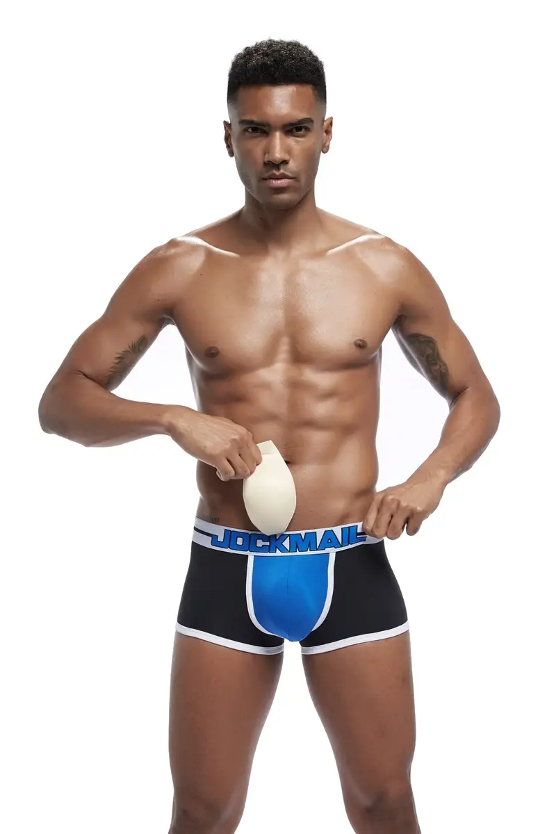 Brand sexy men underwear bulge enhancing men Boxer include Penis pad and hips buttocks double Removable push up cup — image 16