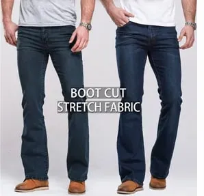 Mens Slim Boot Cut Jeans Classic Stretch Denim Slightly Flare Sky Blue Jeans Casual Stretch Jeans — image 9