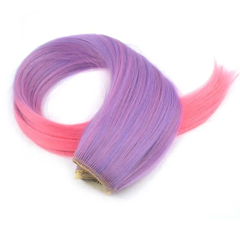 Jeedou Straight Blue Rainbow Balayage Ombre Color Clip-in-One-Piece-Haarverlängerung, synthetisches Halloween-Cosplay-Haarteil — image 5
