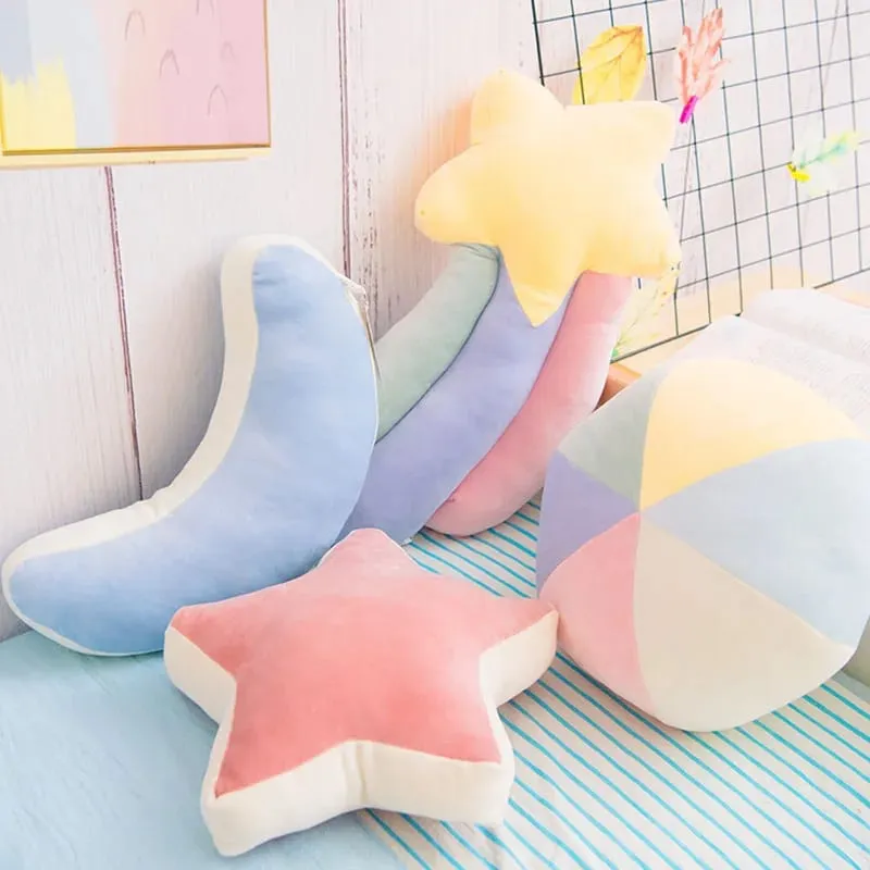 INS HOT Candy Color Cloud Star Moon Plush Pillow Colorful Rainbow Crown Pillow Cushion Sofa Home Decoration Throw Pillow Toy — image 4
