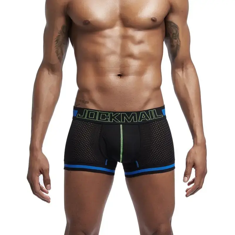 Boxers Elasticity Mesh Underwear Men Boxers Homme Cueca Boxer Shorts Sexy Mens Pouch Boxers Male Underpants Gay Pantie — image 13