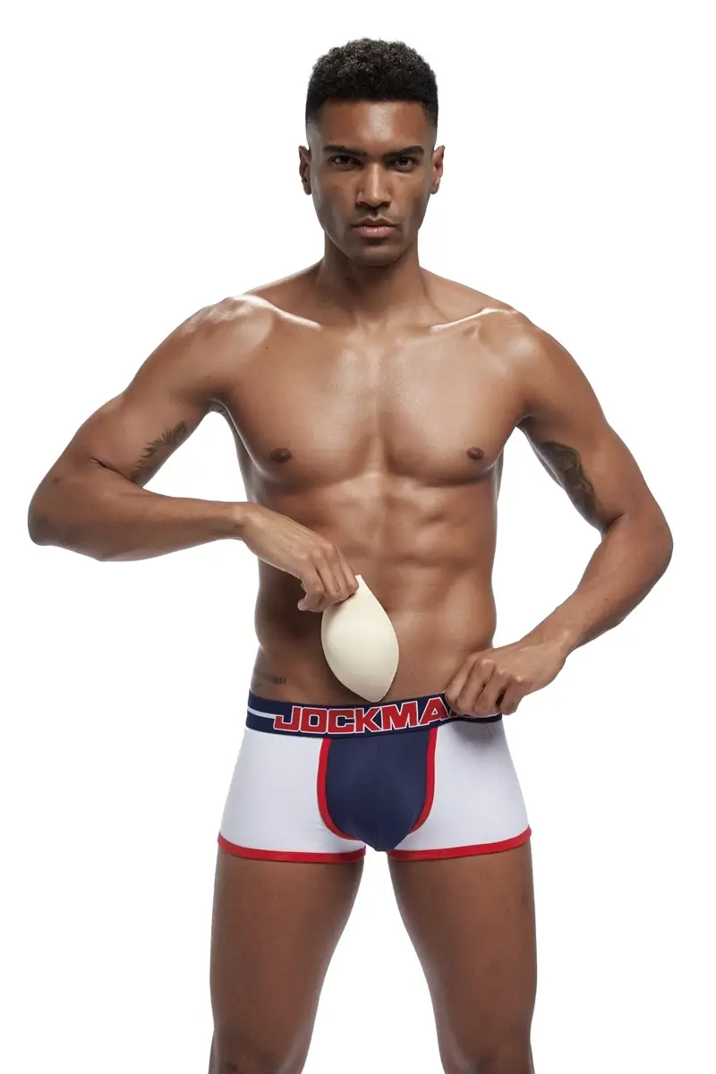 Brand sexy men underwear bulge enhancing men Boxer include Penis pad and hips buttocks double Removable push up cup — image 12