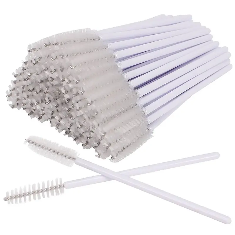 200pcs Disposable Mascara Wand Eyelash Eyebrow Brushes White Applicator Eyelash Extension Make Up Brush Accessories — image 1