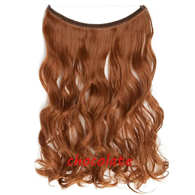 S-noilite 32colors Synthetic Invisible Wire Hair Extension Clip In False Hair Hairpieces Long Hair Extensions For Women
