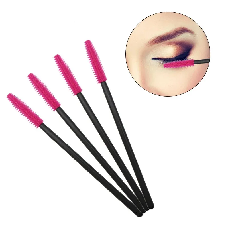 50 pcs Silicone Mascara Wands Applicator Disposable Eyelash Brushes Comb Beauty Makeup Brush For Women Eyelash Extension Tools