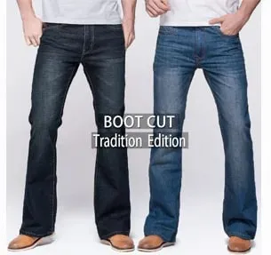 Mens Slim Boot Cut Jeans Classic Stretch Denim Slightly Flare Sky Blue Jeans Casual Stretch Jeans — image 8