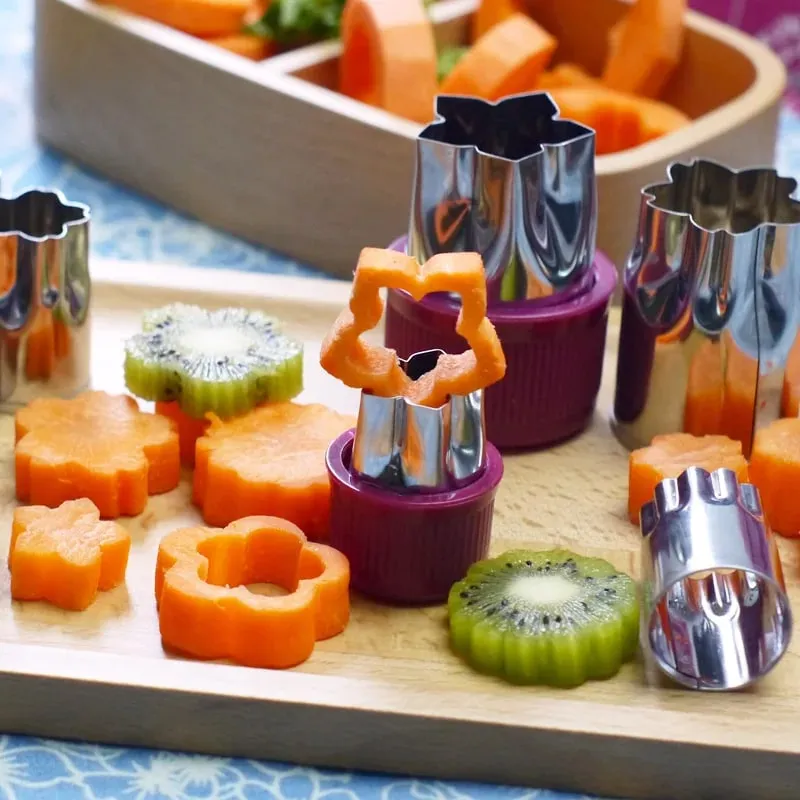Vegetable Cutter Shapes DIY Cookie Cutters Vegetable Fruit Presses Mold Decorative Flower For Kids Food Making CU0005