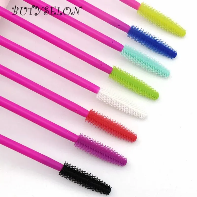 50pcs Disposable Silicone Eyelash Brushes Mascara Wands Applicator Eyebrow Comb Microbrush Lash Extension Supplies Makeup Tools — image 2