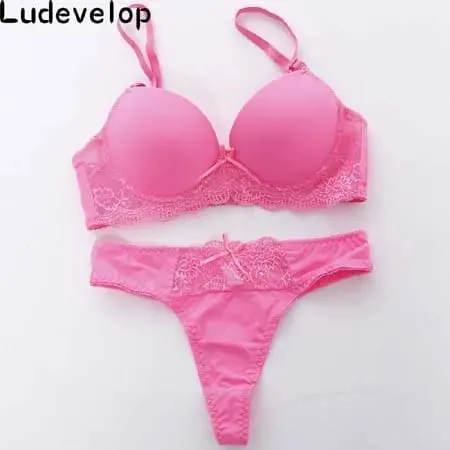 Kvinder Undertøj Solid Vs BH Thong Sæt Sexy Plus Size Lingeri Suit Blonde BH Og Trusser Kvinde Push Up BH Sæt — image 4