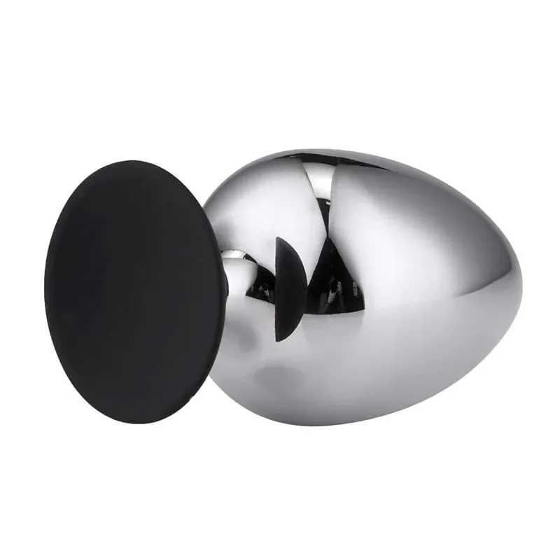 Super Big Metal Anal Plug Silicon Base Suction cup Anal butt Plug Sex toys 3 size for choice