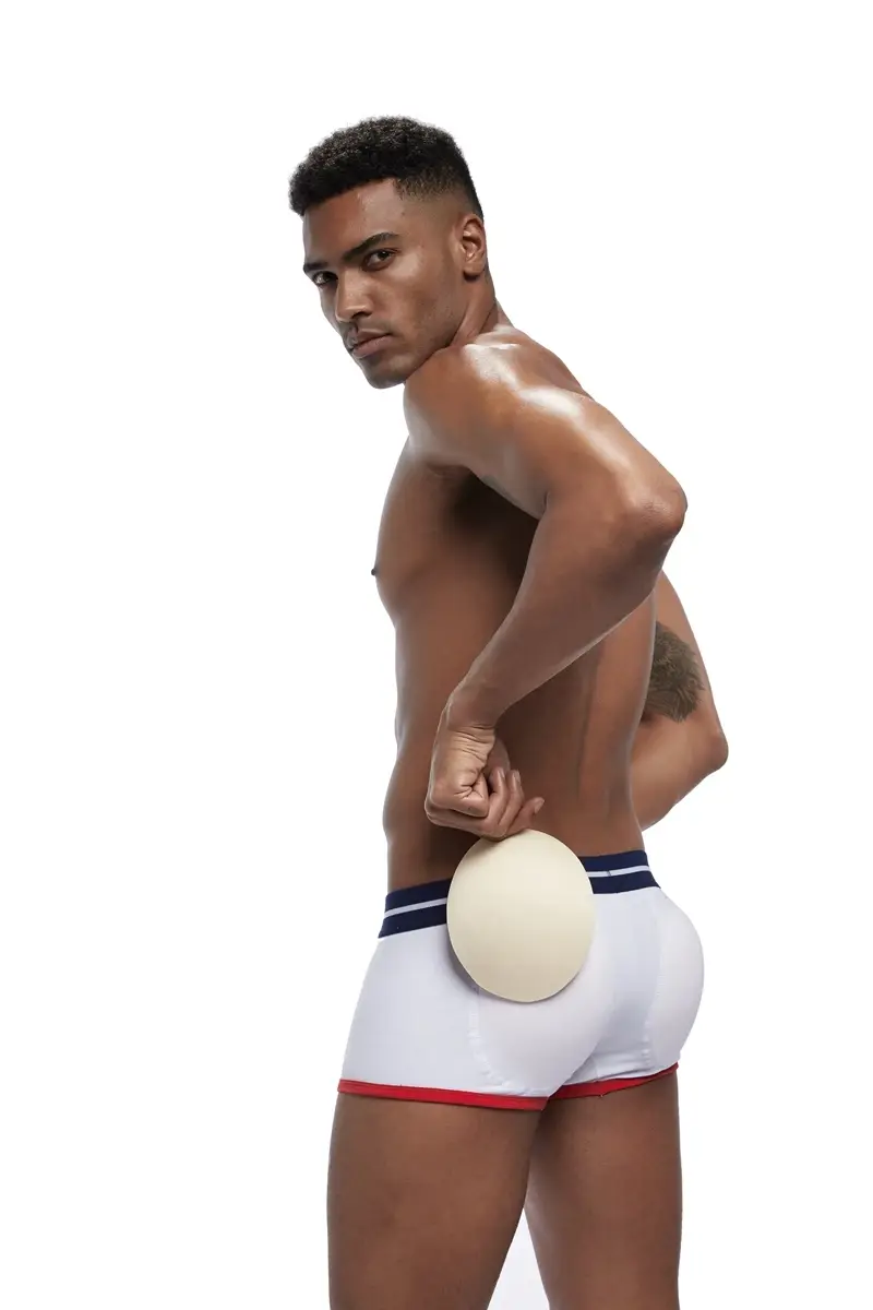 Brand sexy men underwear bulge enhancing men Boxer include Penis pad and hips buttocks double Removable push up cup — image 13