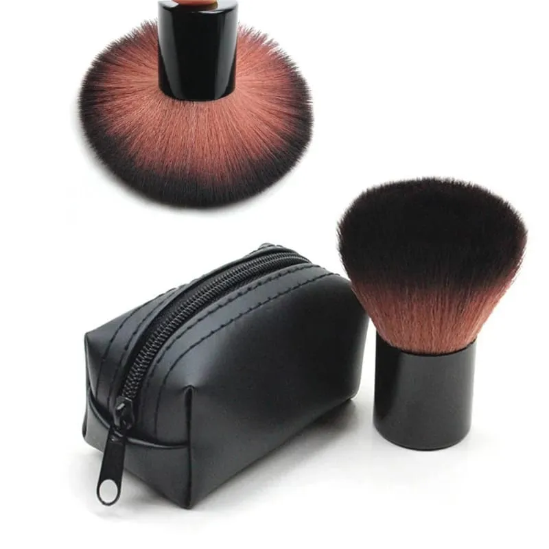 1Set Big Black Makeup Brushes Powder Cosmetic Brush Face Blush Contour Brush Kabuki Nail Brush Makeup Tools With Bag Sculpting — image 1