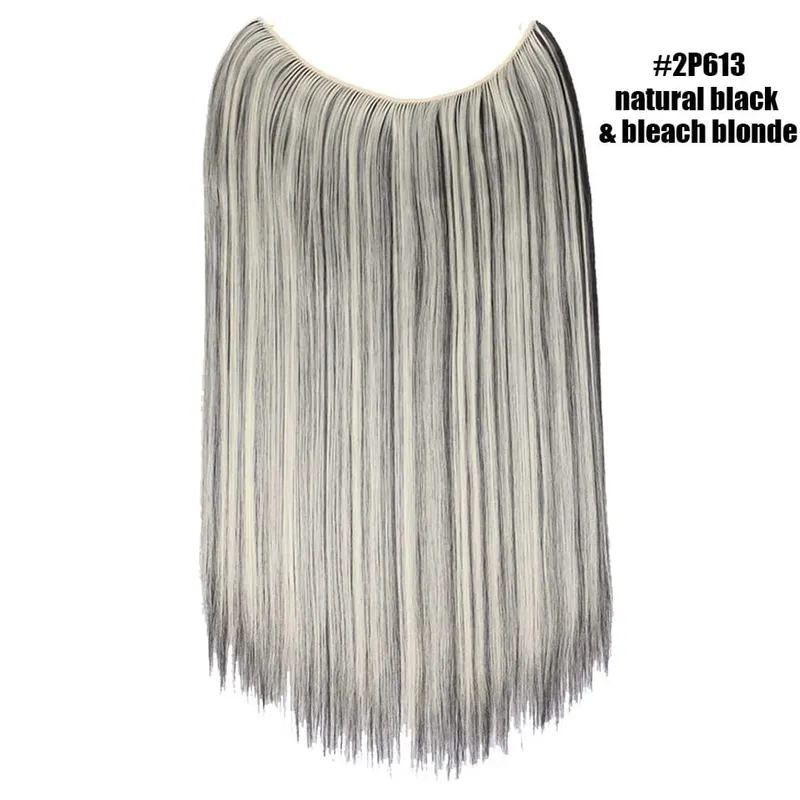 Synthetic Invisible Wire No Clips In Hair Extensions Secret Fish Line Hairpieces Hair Extensions Fake Hair For Women — image 40