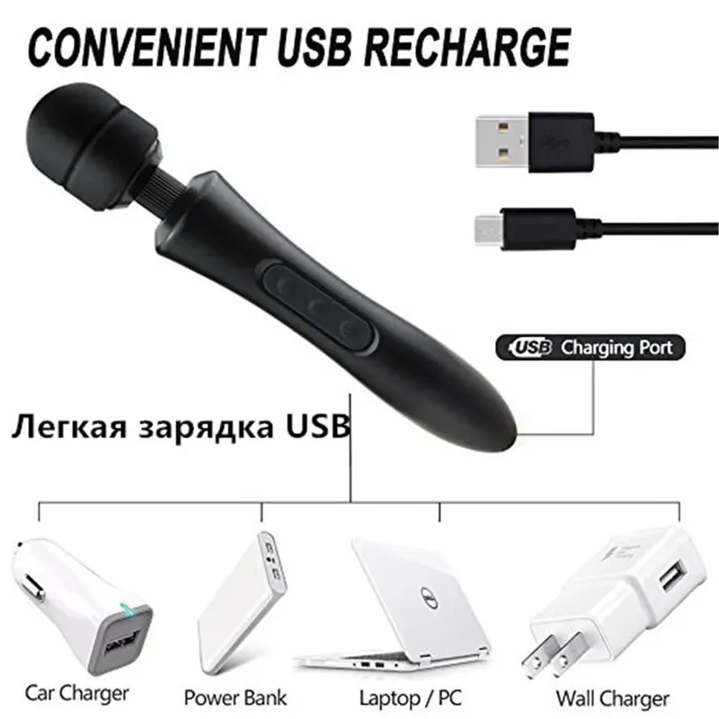 Body Massage Vagina Magic Wand Massager AV Vibrators Dildo Masturbator Product Clitoris Stimulator Adult Sex Toy Women Men Penis — image 2