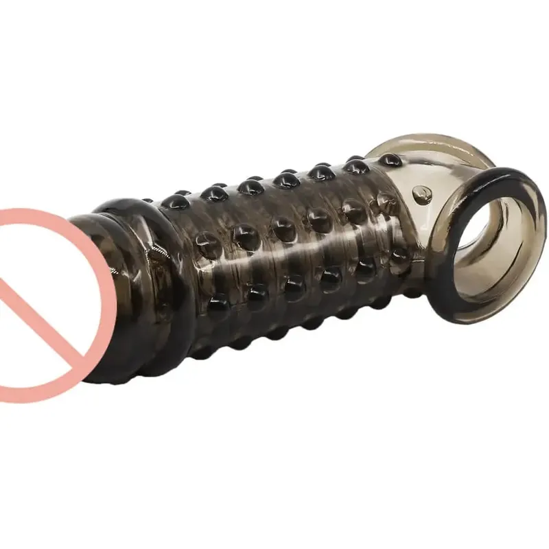 Soft Penis Extender Condom Men Cock Sleeve Ring On Penis Reusable Condoms Spines Sex Studded Enlargement Sex Toys For Male