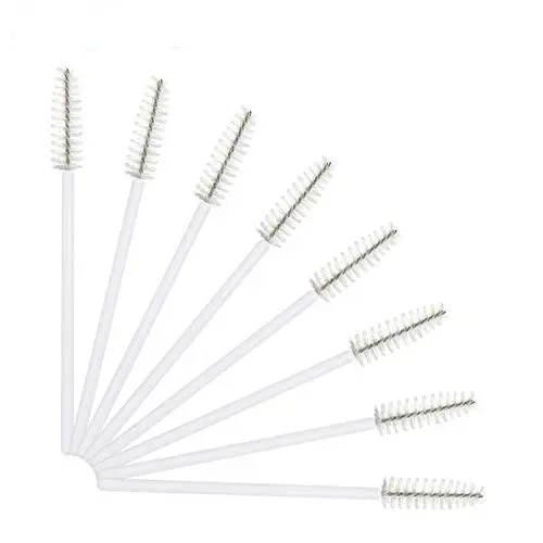 200pcs Disposable Mascara Wand Eyelash Eyebrow Brushes White Applicator Eyelash Extension Make Up Brush Accessories — image 2