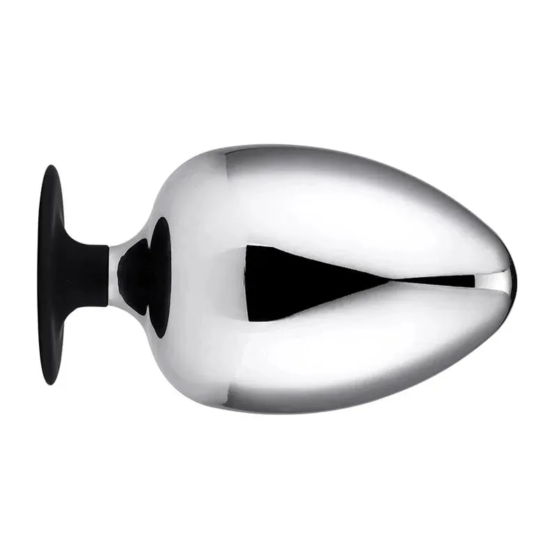 Super Big Metal Anal Plug Silicon Base Suction cup Anal butt Plug Sex toys 3 size for choice