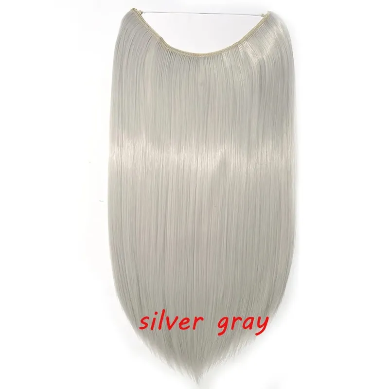 S-noilite 32colors Synthetic Invisible Wire Hair Extension Clip In False Hair Hairpieces Long Hair Extensions For Women