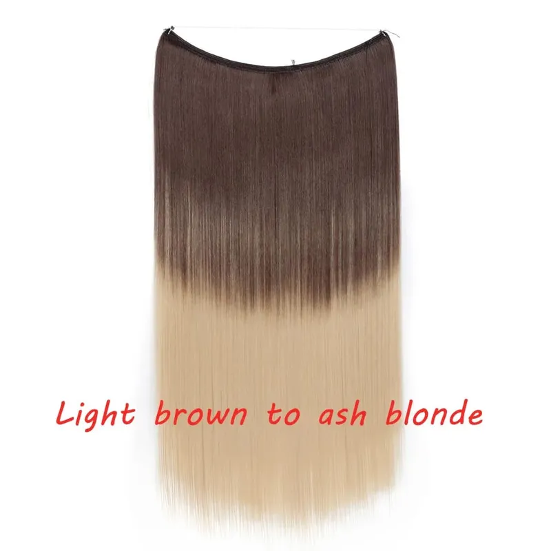 S-noilite 32colors Synthetic Invisible Wire Hair Extension Clip In False Hair Hairpieces Long Hair Extensions For Women