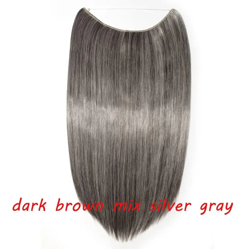 S-noilite 32colors Synthetic Invisible Wire Hair Extension Clip In False Hair Hairpieces Long Hair Extensions For Women