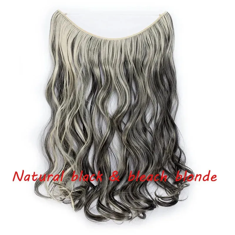 S-noilite 32colors Synthetic Invisible Wire Hair Extension Clip In False Hair Hairpieces Long Hair Extensions For Women