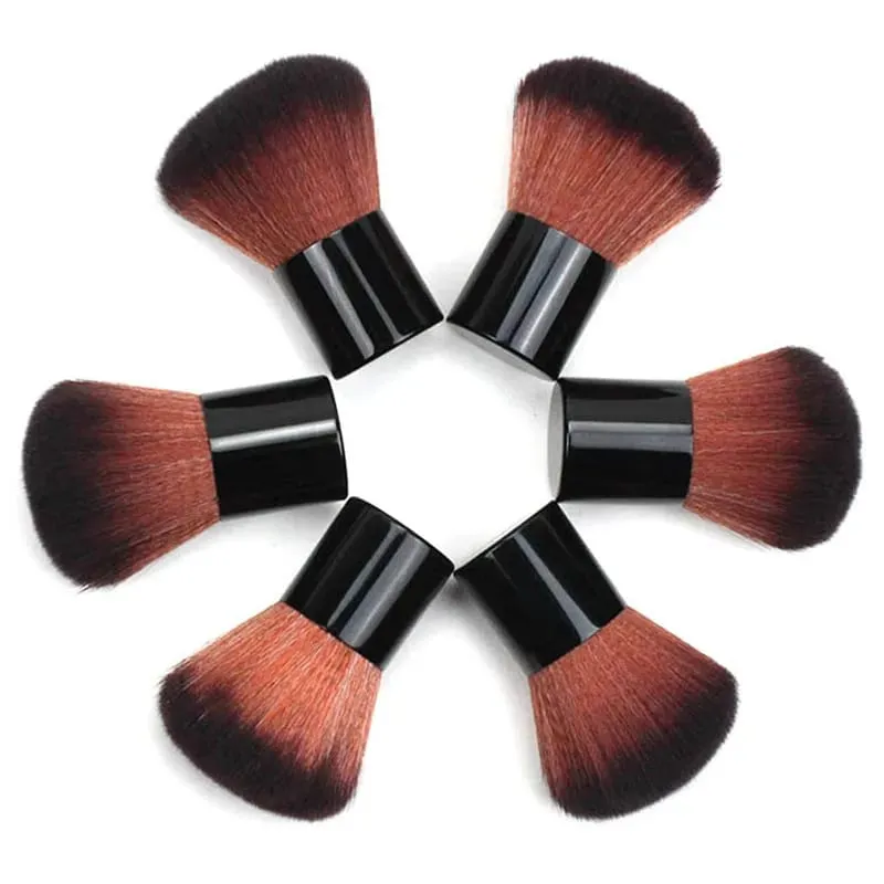 1Set Big Black Makeup Brushes Powder Cosmetic Brush Face Blush Contour Brush Kabuki Nail Brush Makeup Tools With Bag Sculpting — image 2