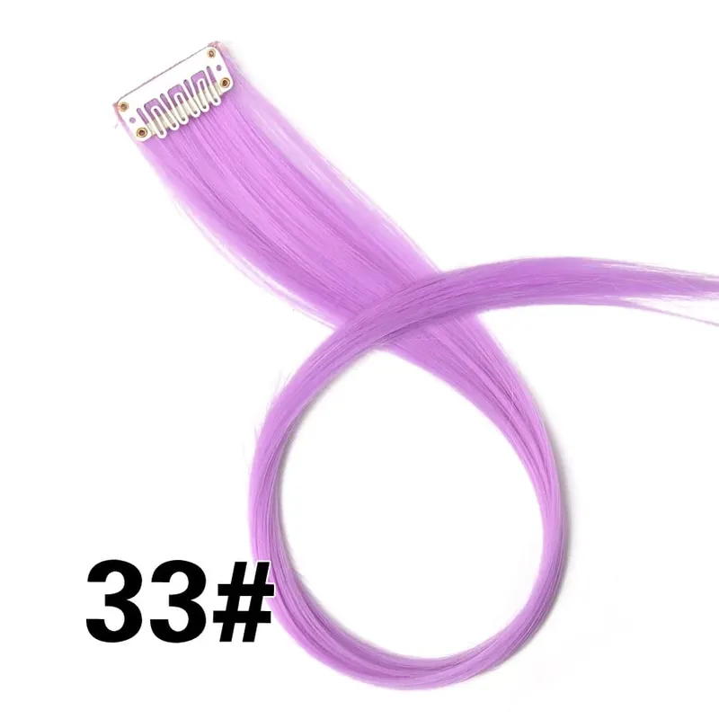 Synthetic Leeons Clip In one Pieces Hair Extensions Heat Resistant Hairpieces Rainbow Ombre Hair Extensions Fake Long Hair Women