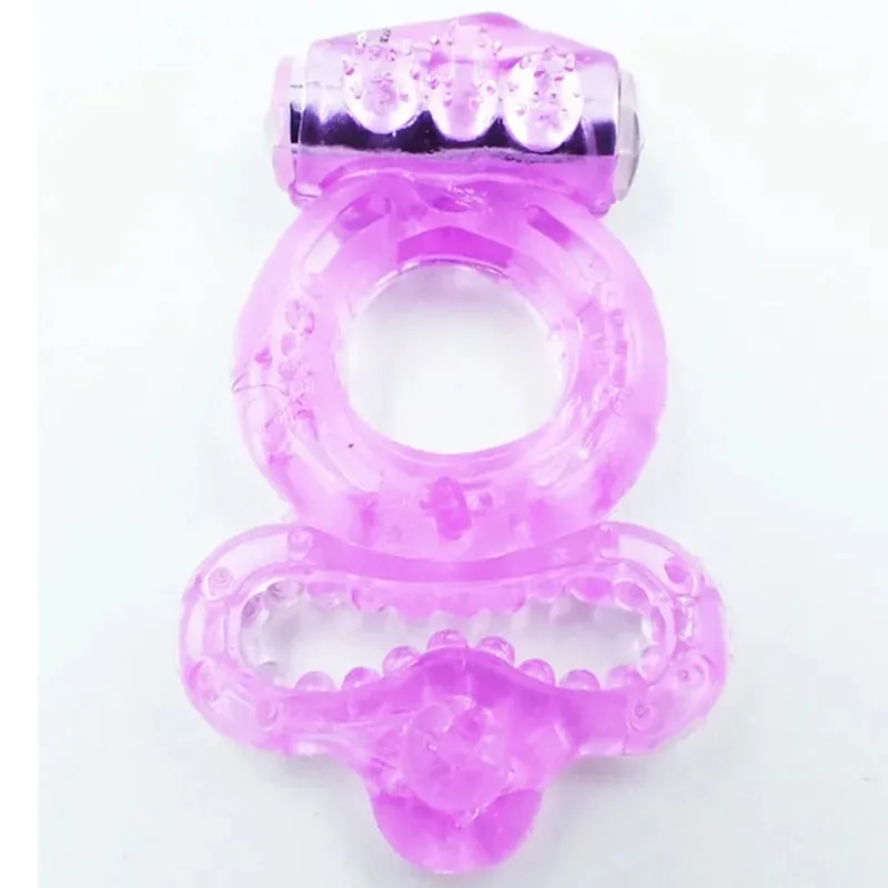 lasting ring clitoris vibrator triple ball loop Massager masturbation Vibrating cocking delay ejaculation vibe Sex Toys For man — image 1