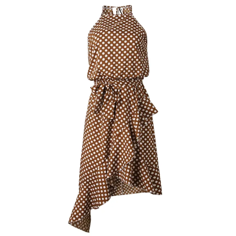 Customizable Women Summer Boho Long Evening Party Dress Beach Dot Print Dresses Sundress Elegant Women Clothes Sexy Dresses