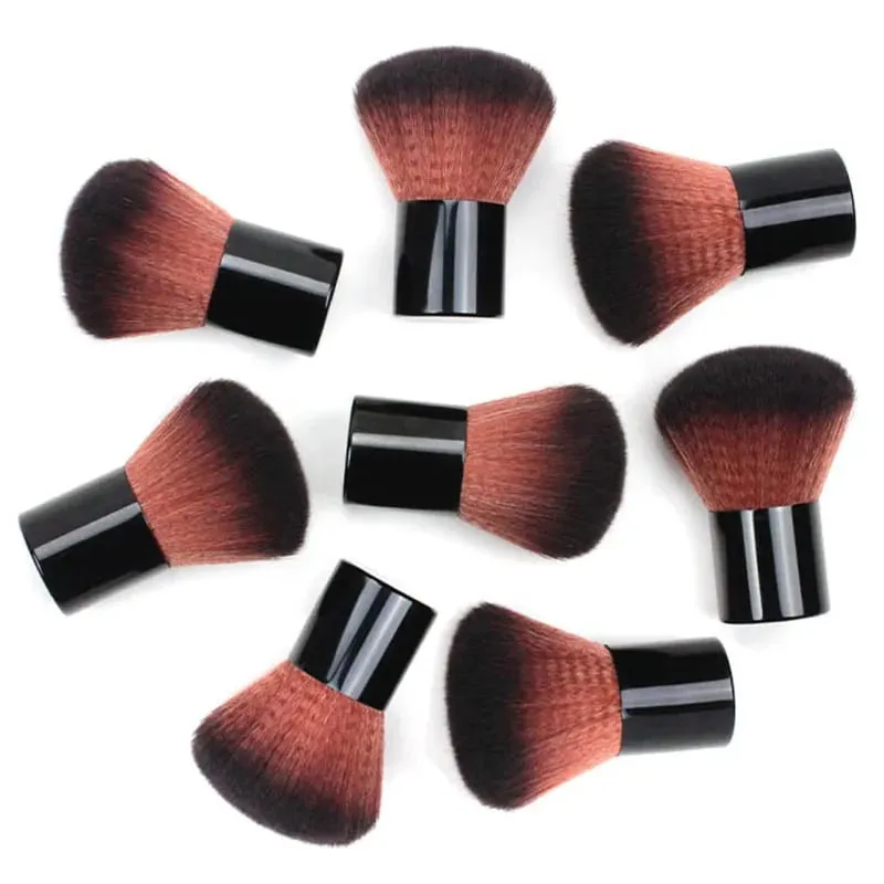 1Set Big Black Makeup Brushes Powder Cosmetic Brush Face Blush Contour Brush Kabuki Nail Brush Makeup Tools With Bag Sculpting — image 6