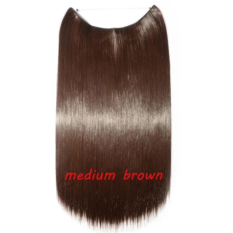 S-noilite 32colors Synthetic Invisible Wire Hair Extension Clip In False Hair Hairpieces Long Hair Extensions For Women