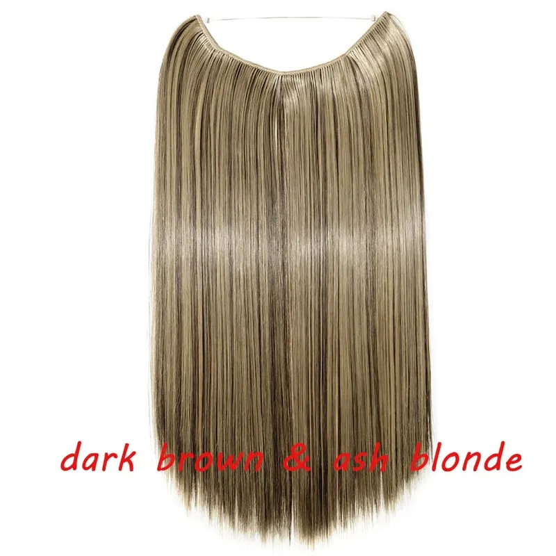 S-noilite 32colors Synthetic Invisible Wire Hair Extension Clip In False Hair Hairpieces Long Hair Extensions For Women